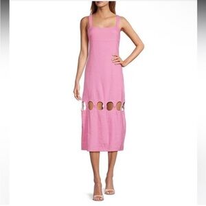 ANTONIO MELANI Pink Cutout Midi Dress